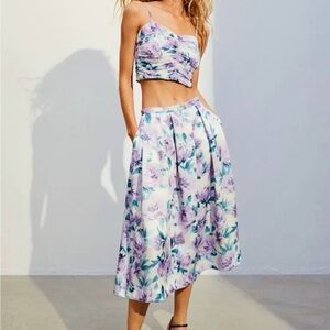 H&M Floral Skirt Set - Lavender and White